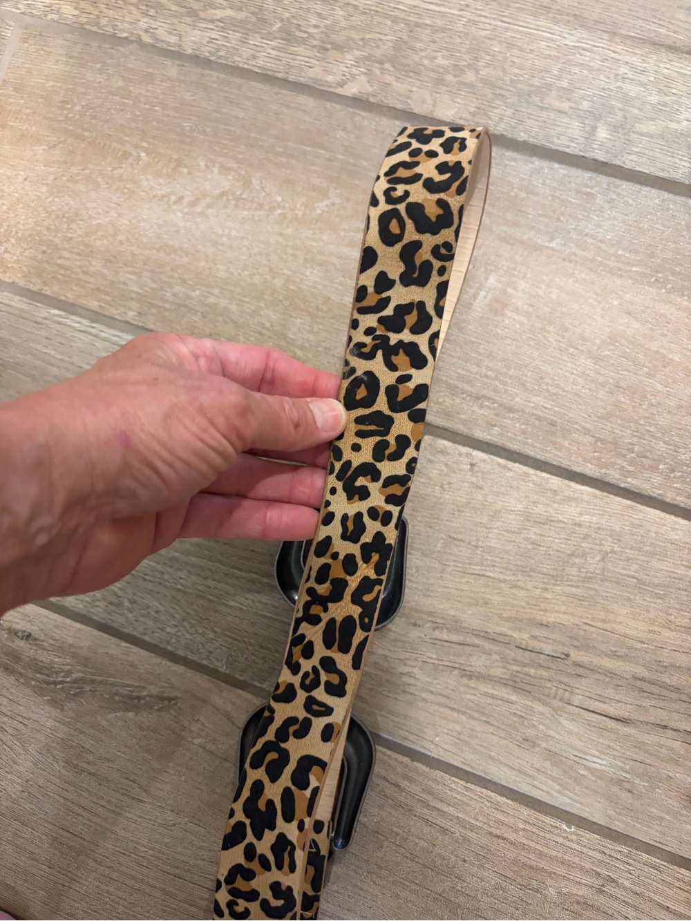 Leopard Print Western Double Buckle Belt 32” waist - Picture 2 of 3